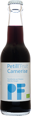 bouteille de 25cl petill'fruits à la camerise